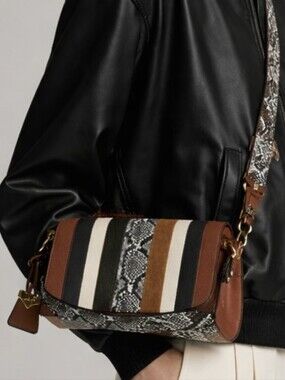 Sammy Brown & Black Striped Crossbody Bag, Animal print mix